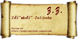 Zámbó Zelinda névjegykártya